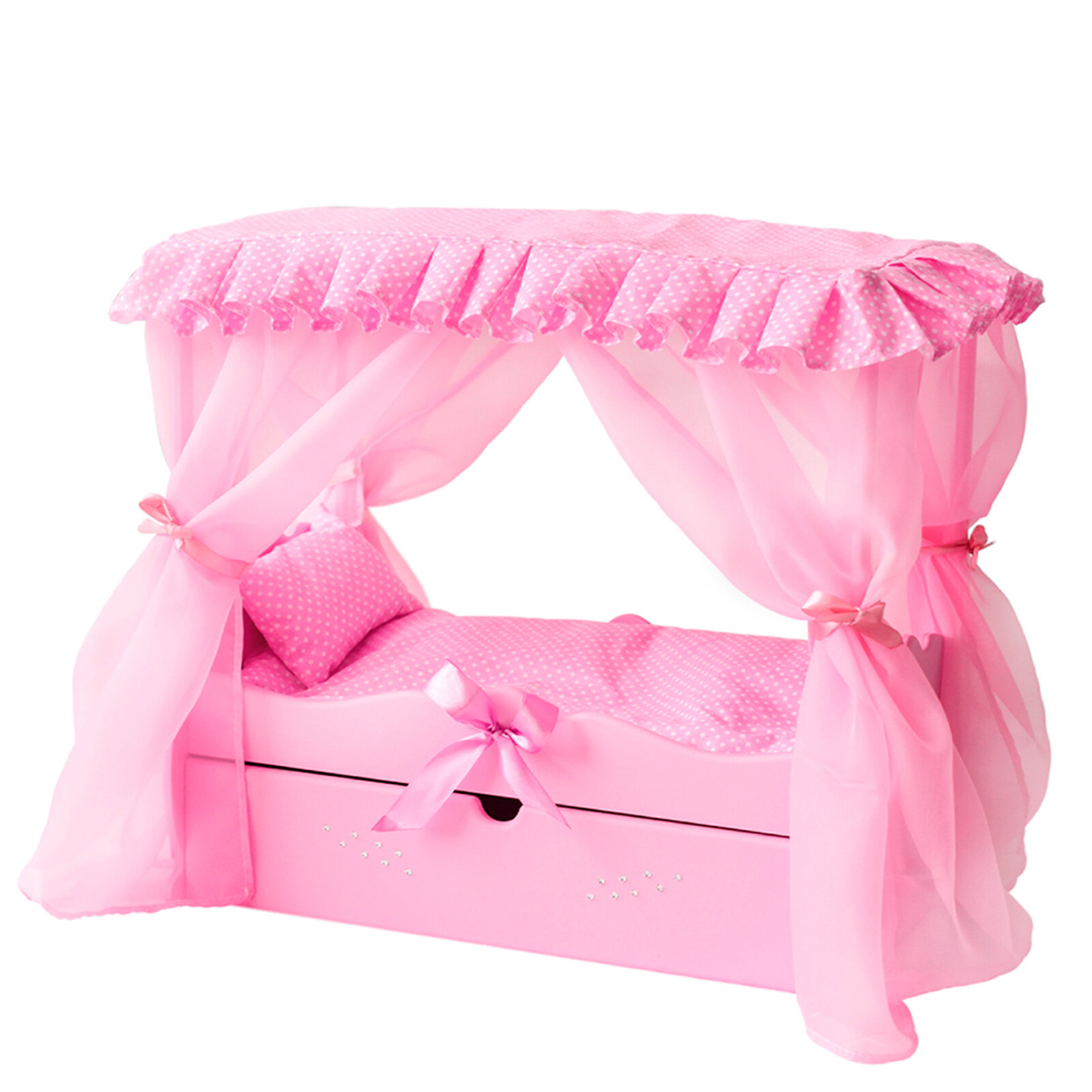 Игрушечная кроватка для куклы манюня / мебель для кукол MEGA TOYS / аксессуары для кукол baby born, reborn, реборн, весна