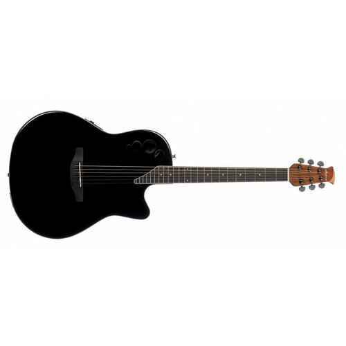 Applause AE44II-5S Elite Mid Cutaway Black Satin электроакустическая гитара, цвет черный матовый, производство Китай