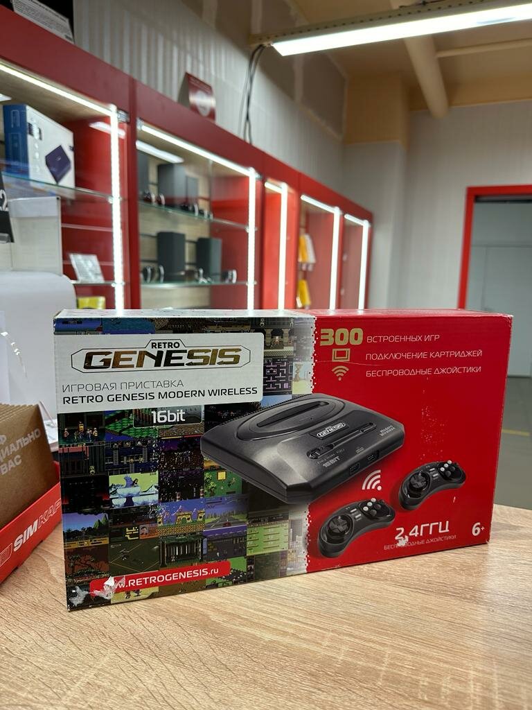 Игровая приставкаRetro GenesisModern Wireless + 300 игр, черный