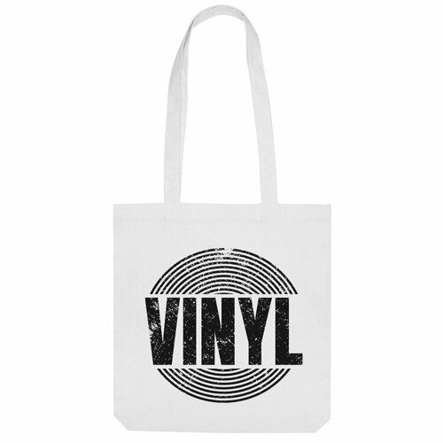 Сумка VINYL потертая пластинка белый 828₽