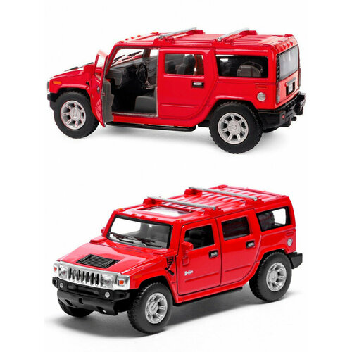 Металлическая машинка Kinsmart 1:40 «2008 Hummer H2 SUV» инерционная, красная KT5337D-3