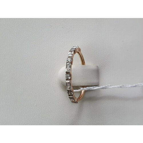 фото Кольцо liza geld, красное золото, 585 проба, фианит, размер 16.5, золотой