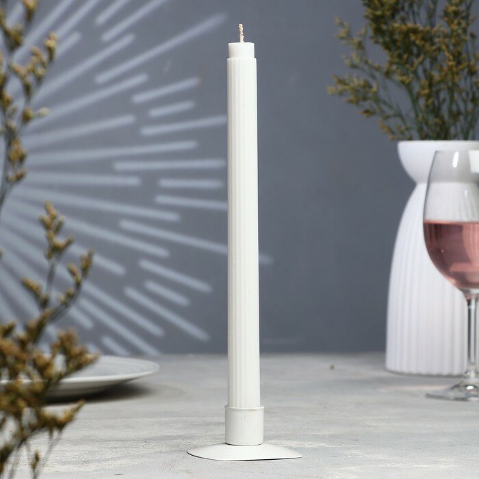 фото Свеча декоративная тонкая с гранями,2х26см, пальмовый воск, белая, 2 ч