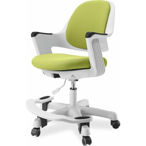 Эргономичное детское кресло Falto Robo для детей ростом 110-160 см, макс. нагрузка 80 кг, подставка для ног, обивка ткань (ППУ) SY-1101-GN зеленый