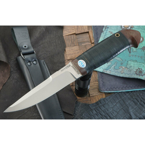 фото Нож с фиксированным клинком аир хаски, сталь 95х15, рукоять кожа