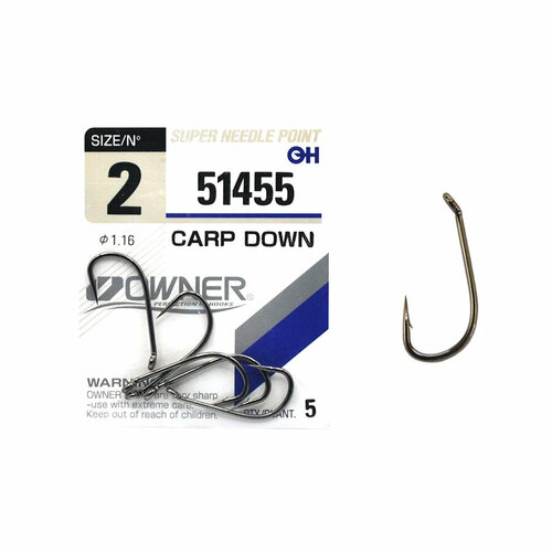фото Крючки owner 51455 carp down №2 (5шт)