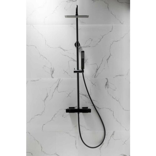 Душевая система с термостатом KFA Armatura LOGON, черная матовая 5746-920