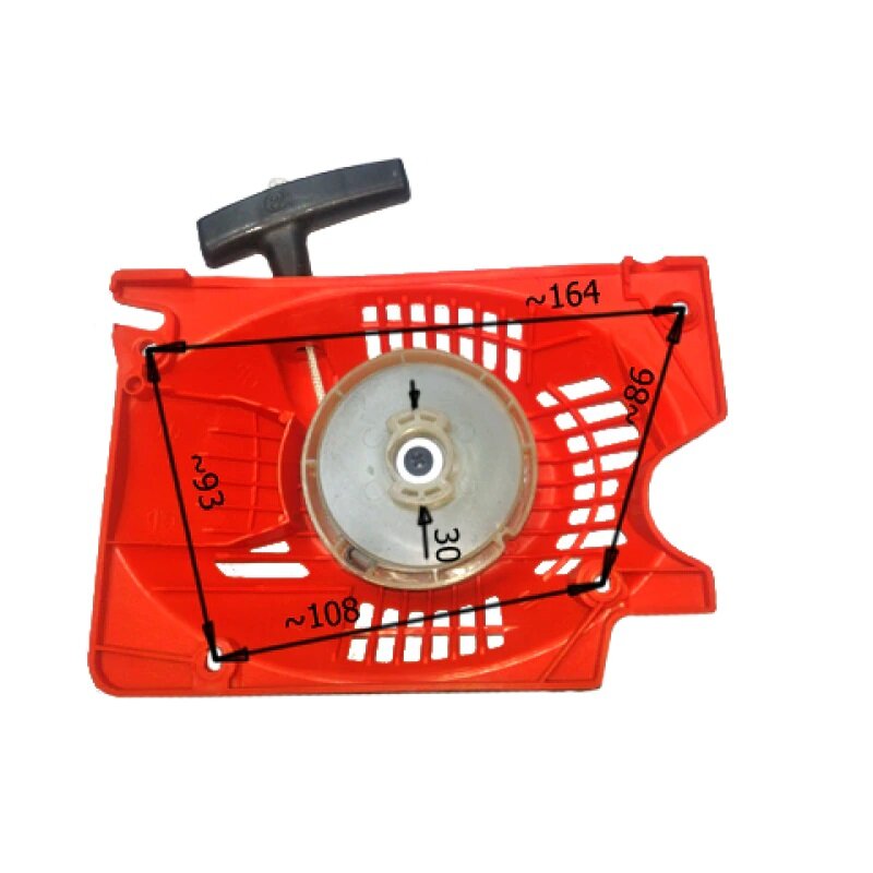 фото Ручной стартер подходит для китайских бензопил объемом 45-52 см3 с 2-мя зацепами на шкив, лёгкий старт.