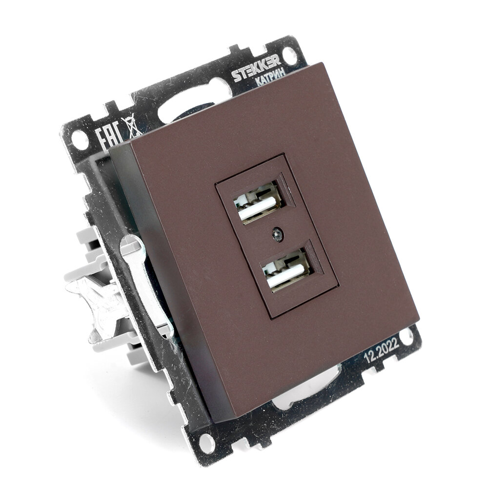2-местная USB розетка STEKKER - фото №5