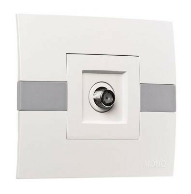 фото Mono Eco роз. СУ комп. (RJ45) Бел/Сер 101-010204-125 (арт. 553803)