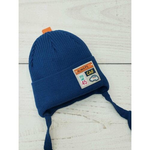 фото Шапка ушанка мой ангелок, размер 46-48, синий