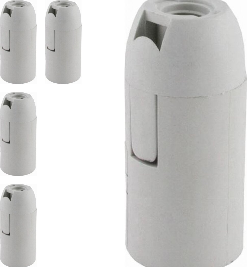 фото Патрон TDM Electric E14 термостойкий пластик подвесной белый (комплект из 4 шт.)