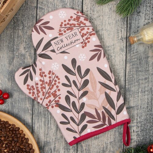 Варежка-прихватка Этель Новогодние украшения 20х28 см 100 хл ватин 250 гм2 375₽