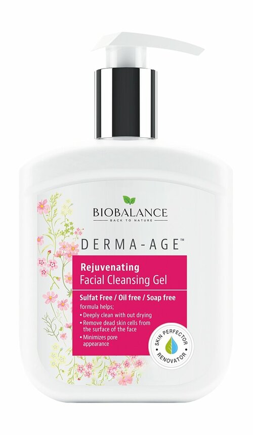 Очищающий гель для уставшей, тусклой кожи лица Biobalance Derma-Age Rejuvinating Facial Cleansing Gel /250 мл/гр.