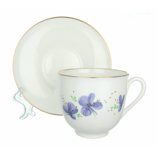 Чашка с блюдцем ИФЗ Ландыш, Сиреневые цветы 81.17581.00.1