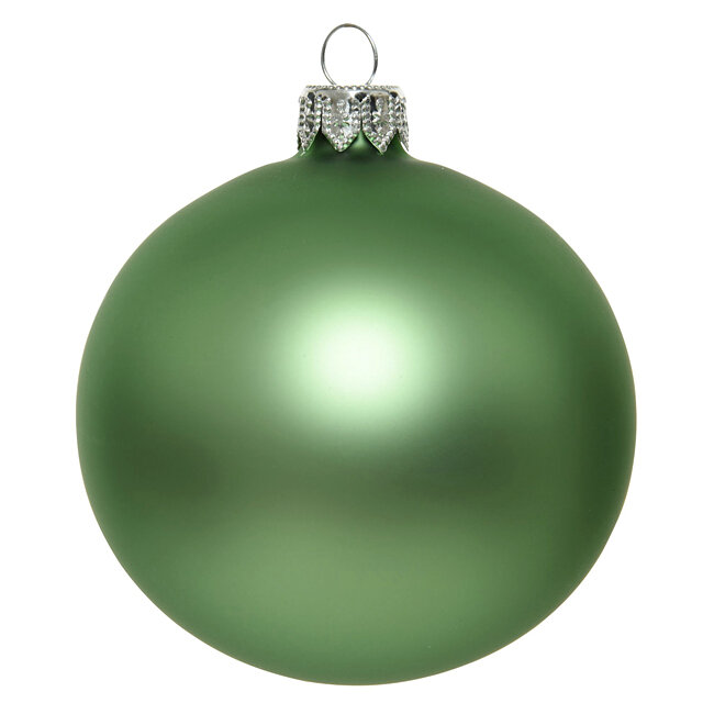 Kaemingk Стеклянный матовый елочный шар Royal Classic 15 см луговой зеленый 115286
