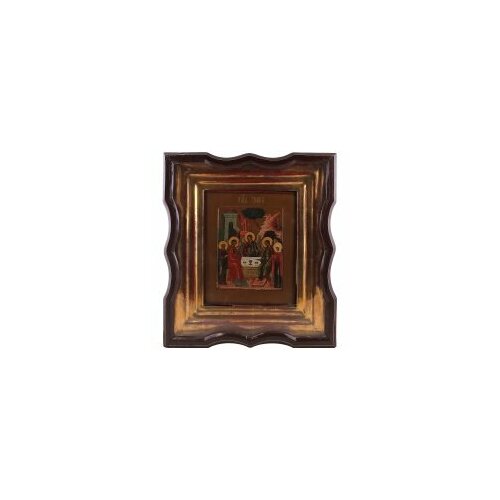 Икона Св. Троица 17,5х22 в киоте, начало 20 века, экспертиза #161937