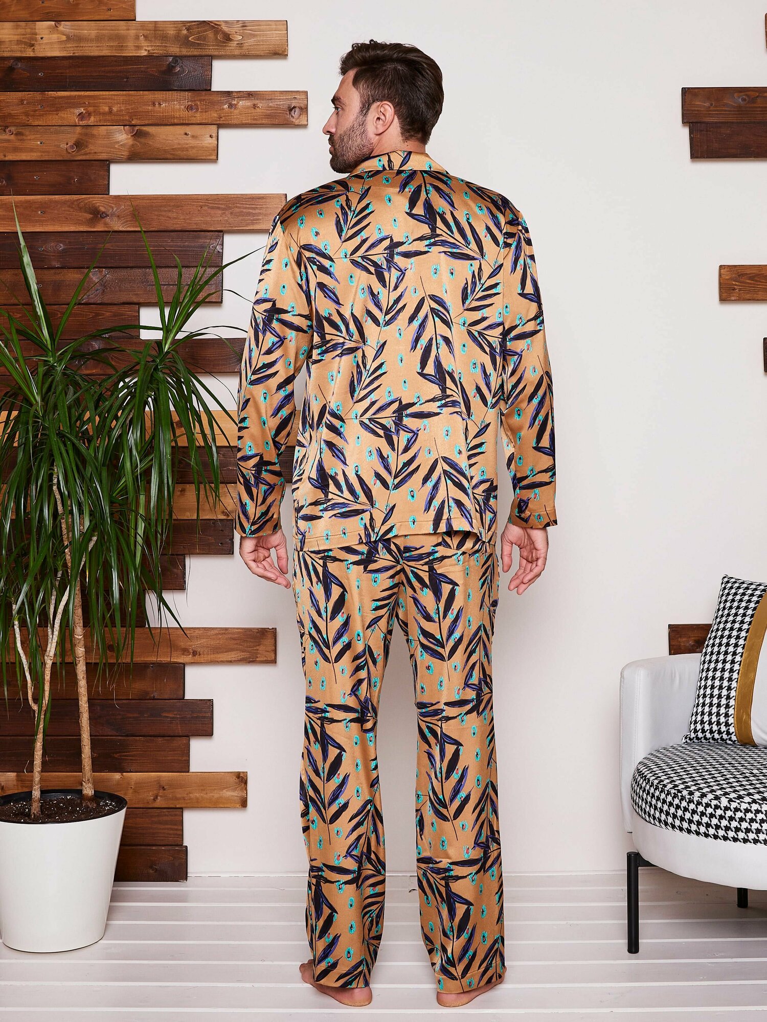 Пижама Малиновые сны, размер 54, золотой - фотография № 10