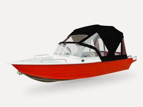 Изображение товара Wyatboat-430 Pro. Тент ходовой с дугами скреплениями на штатное стекло(Т-паз)