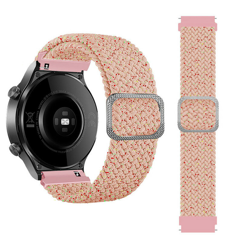 Ремешок плетеный нейлоновый для смарт-часов с креплением 22 мм Garmin, Samsung Galaxy Watch, Huawei Watch, Honor, Xiaomi Amazfit, 29 песочный