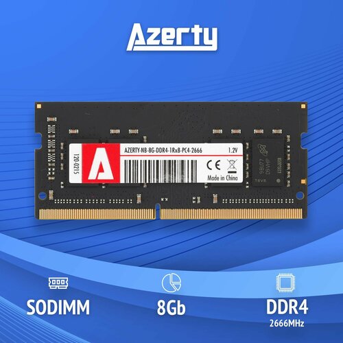 оперативная память для ноутбука sodimm 16 gb azerty ddr4 2666 мгц Оперативная память Azerty SODIMM DDR4 8Gb 2666 MHz