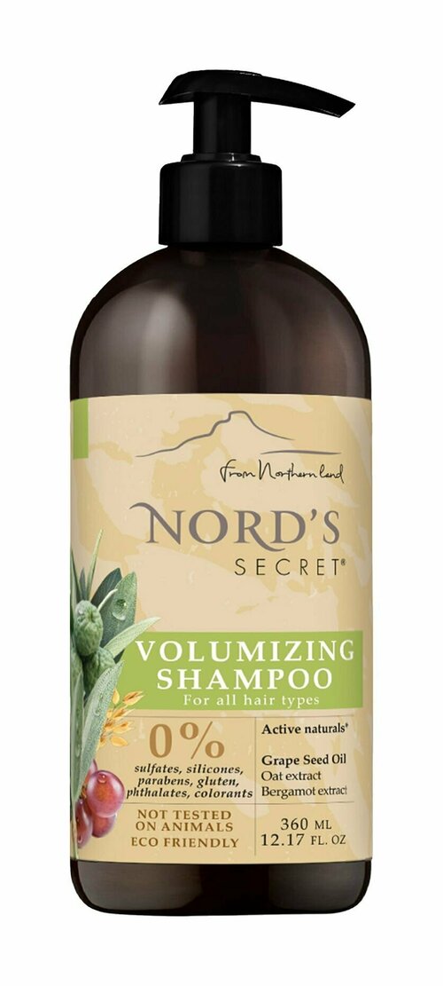 Шампунь для объема волос с маслом кедрового дерева и экстрактом овса Nords Secret Volumizing Shampoo Oat and Bergamot Extract Oil