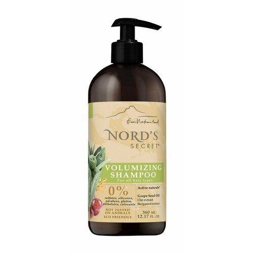 Шампунь для объема волос с маслом кедрового дерева и экстрактом овса Nord's Secret Volumizing Shampoo Oat and Bergamot Extract Oil