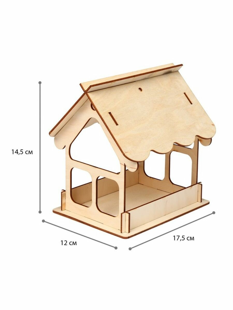 Кормушка для птиц Домик, 12х17,5х14,5 см - фотография № 3