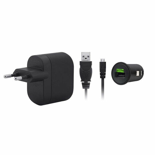 Зарядное устройство Belkin F8M124cw. Комплект зарядных устройств, разъём USB, автомобильное з/у черный