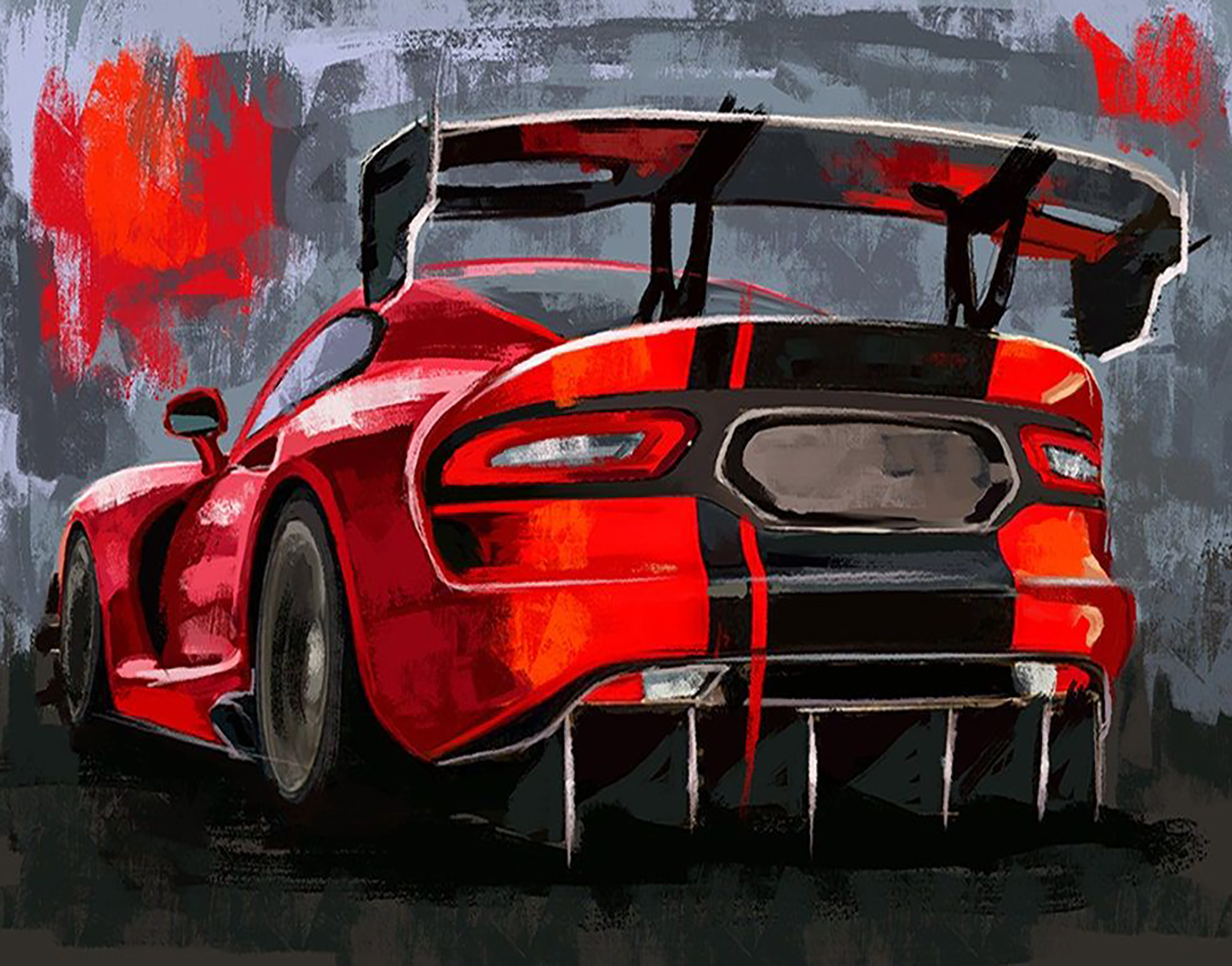 Картина по номерам "Dodge Viper" 40х50 см, хлопковый холст на подрамнике, акрил, АртТойс