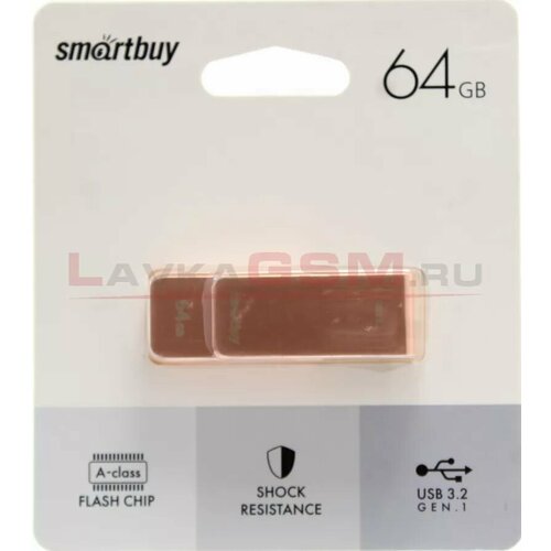 Флешка 64 ГБ USB 3.0/3.2 Smartbuy M1 Metal Apricot флешка smartbuy m1 metal usb 3 0 64 гб серебристый