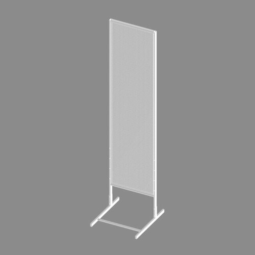 Стенд с перфолистом 50×44×185 см, шаг 12 мм белый