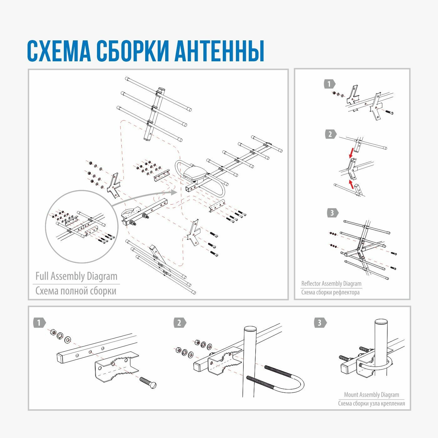 Телевизионная антенна BAS-1147-USB Свияга активная наружная