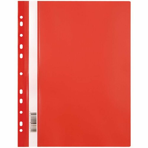 Папка-скоросшиватель пластик. перф. OfficeSpace А4, 120мкм, красная с прозр. верхом (40 шт)