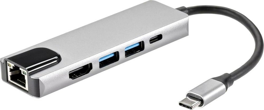 Адаптер iOpen USB 3.1 Type-C M/HDMI F+RJ45+USB 3.0+USB Type-C F (ACU435M)