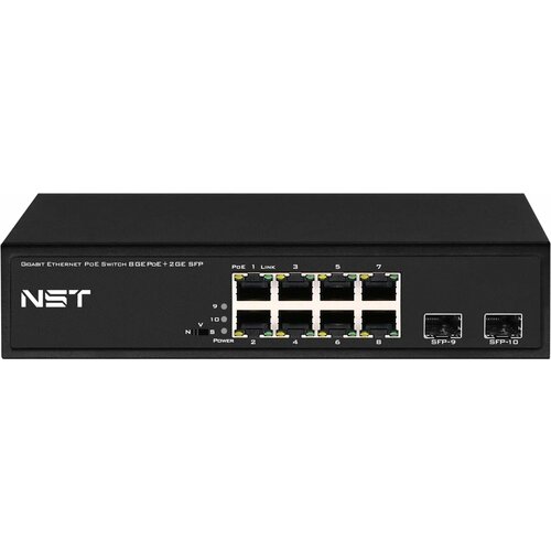 PoE коммутатор Fast Ethernet New System Technologies NST NS-SW-8G2G-P 18891₽