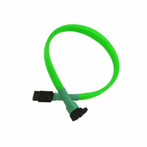 Кабель Nanoxia SATA 6Gb/s 45 см, угловой разъем, неоновый зеленый