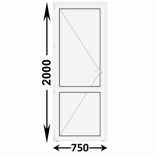 Готовая пластиковая межкомнатная дверь Veka WHS 750x2000 Левая (ширина Х высота) (750Х2000)