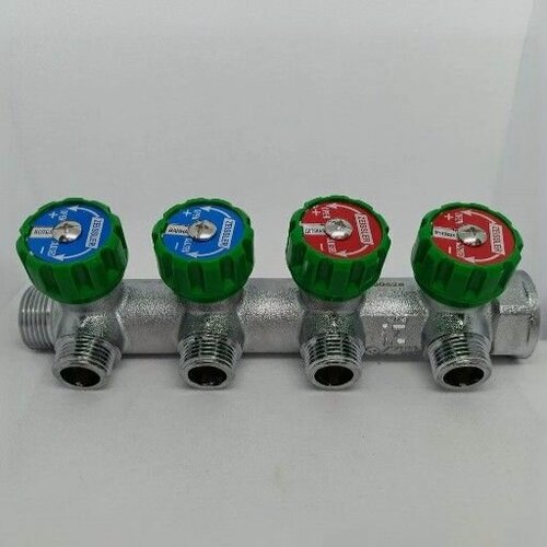 Изображение товара Коллектор регулирующий под плоскую прокладку 3/4"x1/2", 4 отвода, ZEISSLER, арт. ZSс.401.0504NF