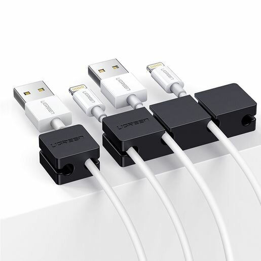 Держатель для проводов UGREEN LP208 (70585) Cable Holder Clips (3+1 комбинация). Цвет: черный.