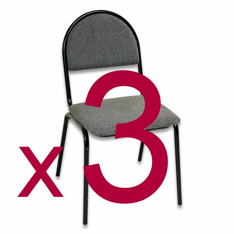 фото Стул UD-Серна (СМ-7) каркас черный, ткань серая ( 3 шт )