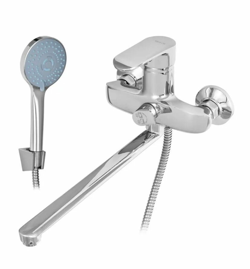 Смеситель для ванны с длинным изливом/ с душем TRIGOR E6-426 цвет: хром