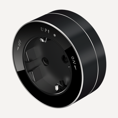 Изображение товара Розетка трековой системы с заземлением Systeme Electric MuitiTrack 16А/250В, 2K+3 антрацит круглая MTK13001B