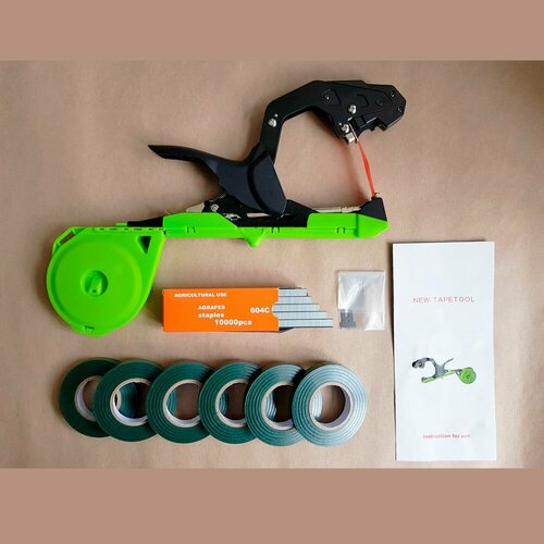 Набор для подвязки растений BZ Pro подвязчик лента 180 метров скобы нож для тапенера 2590₽