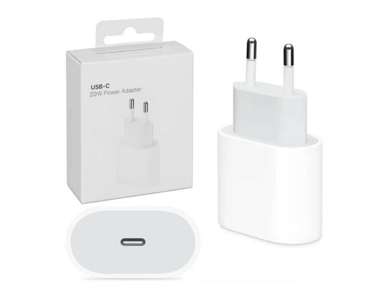 фото Быстрая Зарядка для iPhone Android iPad и AirPods TYPE-C Адаптер питания USB-C 20W Сетевое зарядное устройство Блок питания для телефона