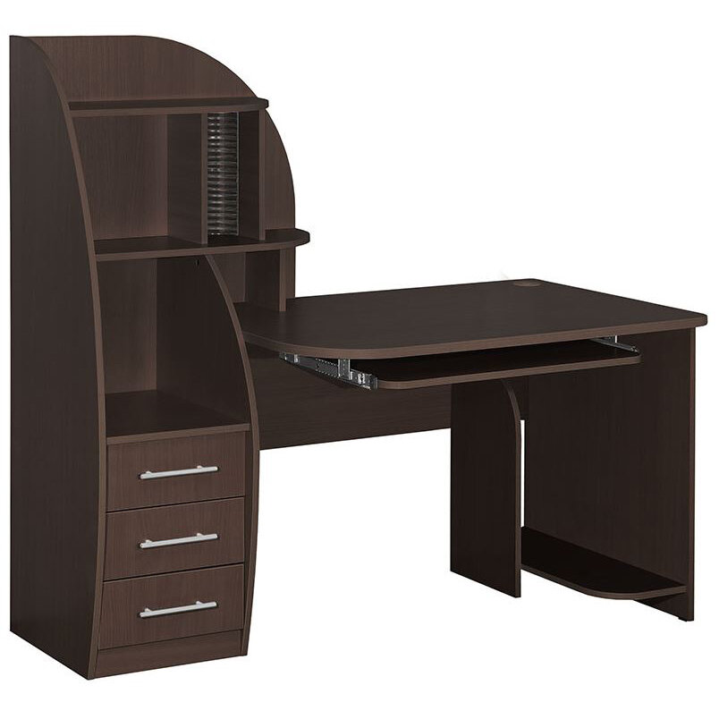 фото Стол компьютерный Элегия КМ.015.02-02-00 1500 мм 2 Wenge/Wenge