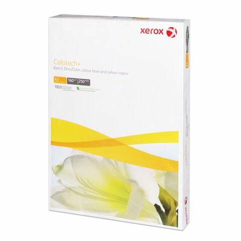 Бумага XEROX COLOTECH PLUS большой формат (297х420 мм), А3, 160 г/м2, 250 л, для полноцветной лазерной печати, А++, 170% (CIE), 003R98854