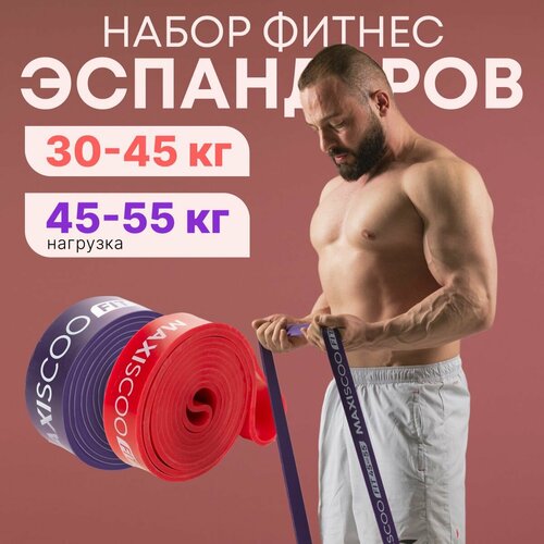 Фитнес эспандеры MAXISCOO FIT 2 шт 30-45 кг 45-55 кг 1895₽