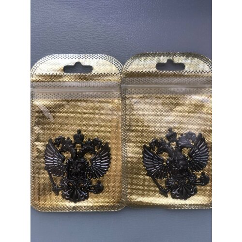 Герб России металлический на самоклеющейся основе Черный Графит 2 штуки 600₽