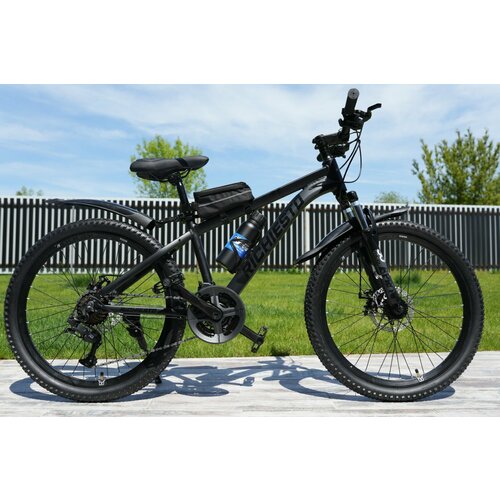 Велосипед RICHIESTO 24 Алюминиевая рама 14 Горный Для детей и подростков Спортивный Универсальный черный 24500₽